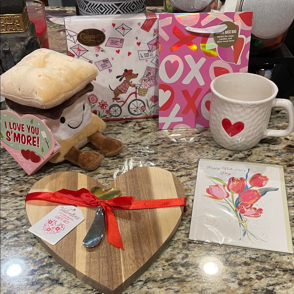 Valentine's Day Gift Set with Heart Mug and Plush